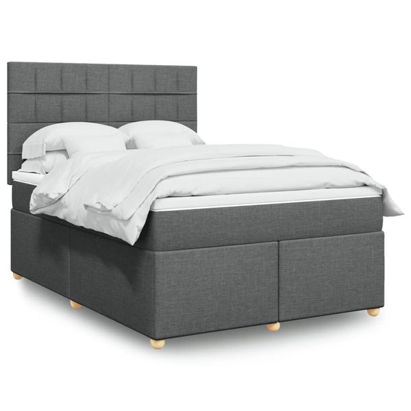 vidaXL Boxspring posteľ s matracom tmavosivá 160x200 cm látka
