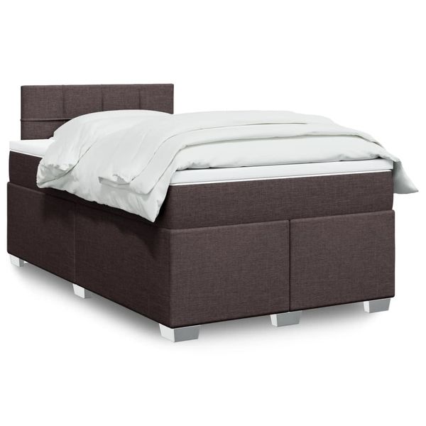 vidaXL Boxspring posteľ s matracom tmavohnedá 120x190 cm látka