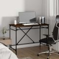 vidaXL Stôl hnedý dub 100x50x75 cm spracované drevo a železo