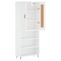 vidaXL Vysoká skrinka biela 69,5x34x180 cm spracované drevo