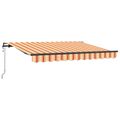 vidaXL Sklopná markíza Žltá a oranžová 250 x 200 cm látka