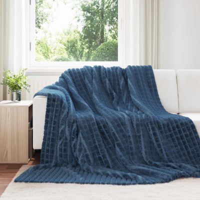 vidaXL Prikrývky na hodenie 6 pcs Námornícka modrá 240 x 220 cm Flís