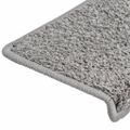 vidaXL Schodové rohože 10 ks 65x21x4 cm sivé s obdĺžnikovým okrajom