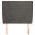 vidaXL Čelo postele so záhybmi tmavosivé 83x23x118/128 cm zamat