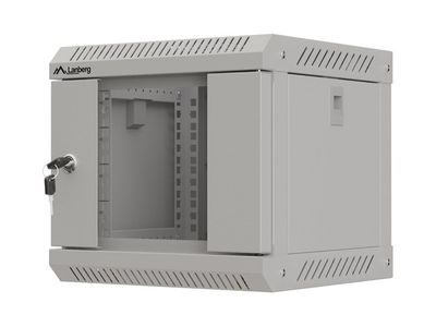 Lanberg racková skriňa 10'' nástenná 4u/300x300 (flat pack) s presklenými dverami šedá