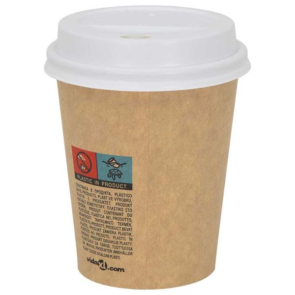 vidaXL Papierové viečka na šálky kávy Ø80 mm 8oz 1000 ks biely plast