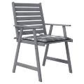 vidaXL Záhradné jedálenské stoličky s vankúšmi 4 ks akáciový masív