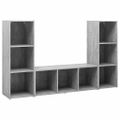 vidaXL TV skrinky 3 ks betónové sivé 107x35x37 cm drevotrieska