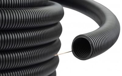 Rúrka ohybná inštalačná RKGS 16/11mm flexibilná samozhášavá 750N PVC UV čierna 50m