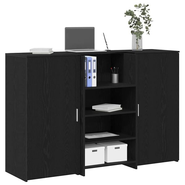 vidaXL Recepčný stôl čierna dub 155x50x103,5 cm kompozitné drevo