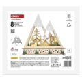 LED drevená vianočná krajina, 23,5 cm,  2x AA, vnútorný, teplá biela, časovač