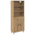 vidaXL Highboard 2 ks Remeselný dub 69,5 x 32,5 x 180 cm