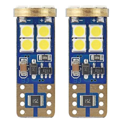 LED CANBUS 12SMD 2835 T10e (W5W) White 12V / 24V AMiO-01636