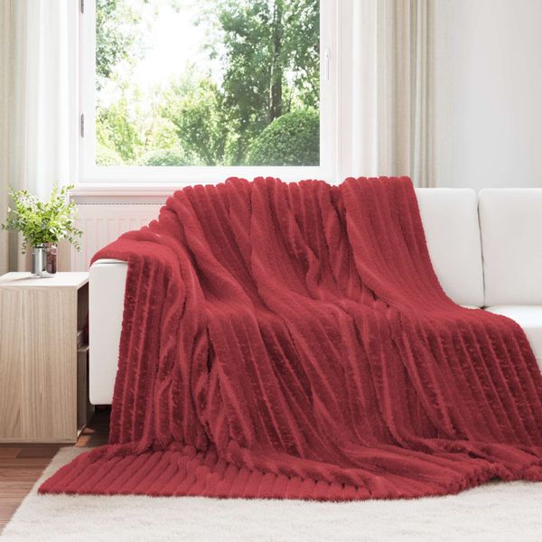 vidaXL Prikrývky na hodenie 6 pcs Bordeaux červená 270 x 240 cm Flís