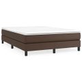 vidaXL Posteľný rám s boxspringom hnedý 140x190 cm umelá koža