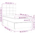 vidaXL Posteľný rám boxsping s matracom tmavozelený 90x200 cm zamat