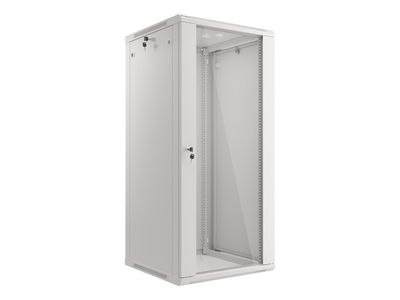 Lanberg racková skriňa 19'' nástenná 27u/600x600 (flat pack) s presklenými dverami šedá V2