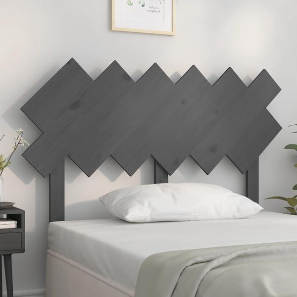 vidaXL Čelo postele sivé 122,5x3x80,5 cm masívna borovica