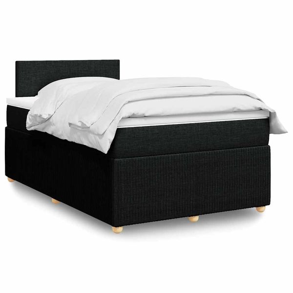 vidaXL Boxspring posteľ s matracom čierna 120x190 cm látka
