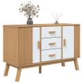vidaXL Komoda OLDEN, bielo hnedá 114x43x73,5 cm, borovicový masív
