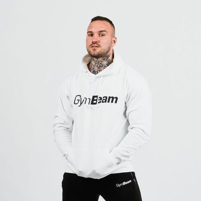 Mikina PRO Hoodie White - GymBeam, veľkosť XL, veľkosť oblečenia XL
