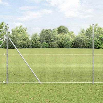 vidaXL Pevný kovaný drôtový plot 10 x 1,6 m Strieborná Sieťovina