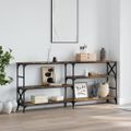 vidaXL Konzolový stolík dymový dub 180x29x76,5 cm kompozitné drevo