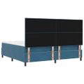 vidaXL Posteľ s pružinovým rámom Tmavomodrá 200 x 200 cm Zamat