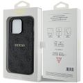 Puzdro Guess pre iPhone 15 Pro Max 6,7" GUHMP15XG4GFRK čierna HC MAGSAFE PU 4G RING CLASSIC LOGO