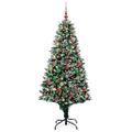vidaXL Umelý vianočný stromček Zelená 180 cm PVC a Oceľ a Plast