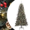 vidaXL Umelý vianočný stromček Zelená 240 cm PVC, plast a oceľ