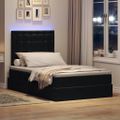 vidaXL LED úložná posteľ s matracom Čierna 120 x 200 cm Zamat