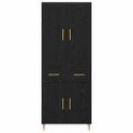 vidaXL Highboard Čierny dub 69,5 x 34 x 180 cm Kompozitné drevo