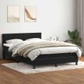 vidaXL Posteľný rám boxspring s matracom a LED čierny 160x210 cm zamat