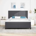 vidaXL LED box s pružinami Tmavo šedá a biela 180 x 200 cm