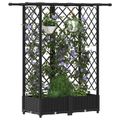 vidaXL Vyvýšený záhon s mriežkou a strechou Čierna 124 x 40 x 121 cm