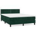 vidaXL Posteľný rám boxsping s matracom tmavozelený 140x200 cm zamat