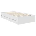vidaXL Rám postele so zásuvkou Biely 90 x 200 cm Inžinierske drevo