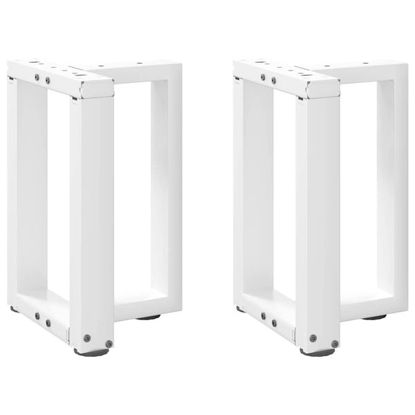 vidaXL Nohy konferenčného stolíka v tvare T, 2 ks, biele, 28x25x(42-43) cm, oceľové