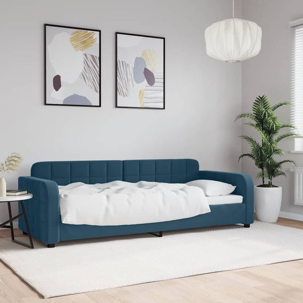 vidaXL Denná posteľ modrá 80x200 cm zamat