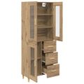 vidaXL Highboard Remeselný dub 69,5 x 34 x 180 cm Kompozitné drevo