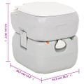 vidaXL Prenosné kempingové WC šedo-biele 22+12 l HDPE