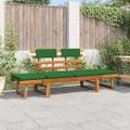 vidaXL Záhradná lavička s podložkami 2-v-1 190 cm, akáciový masív