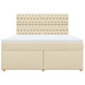 vidaXL Posteľný rám boxspring s matracom krémový 180x200 cm látka