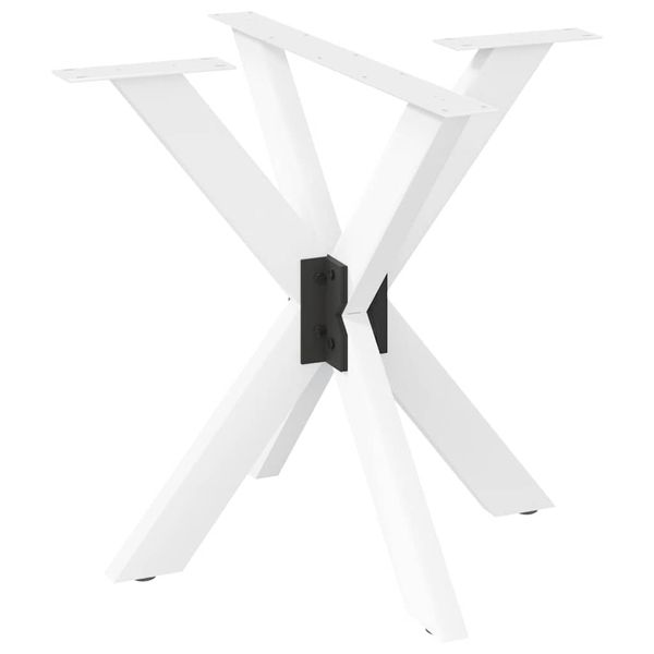vidaXL Noha jedálenského stola v tvare pavúka, biela, 85x85x(72-73) cm, oceľ