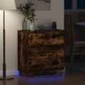 vidaXL Nočný stolík Dymová dub 71 x 34,5 x 75 cm Kompozitné drevo