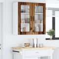 vidaXL Nástenný sklenený kabinet LUCCA Staré drevo 80 x 31 x 80 cm