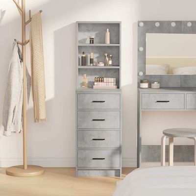 vidaXL Highboard Betónovo sivá 40 x 41 x 135 cm Kompozitné drevo