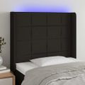 vidaXL Čelo postele s LED čierne 103x16x118/128 cm látka
