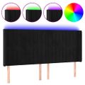 vidaXL Čelo postele s LED čierne 203x16x118/128 cm zamat